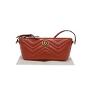 Gucci GG Marmont Boat Leather Shoulder Bag Red 739166