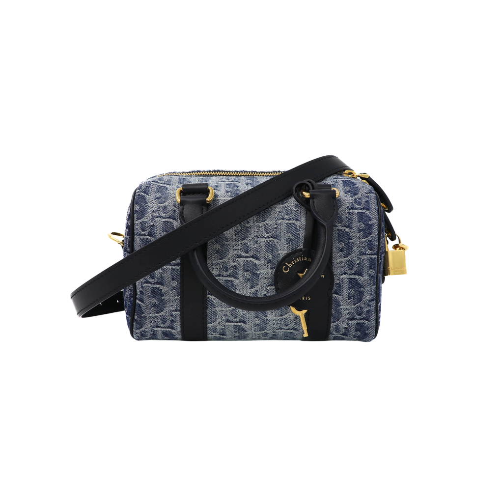 [Christian-Dior-26346] Christian Dior Groove 20 Bag Denim Oblique Jaquard