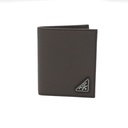 Prada Saffiano Triangle Logo Bifold Grey Wallet