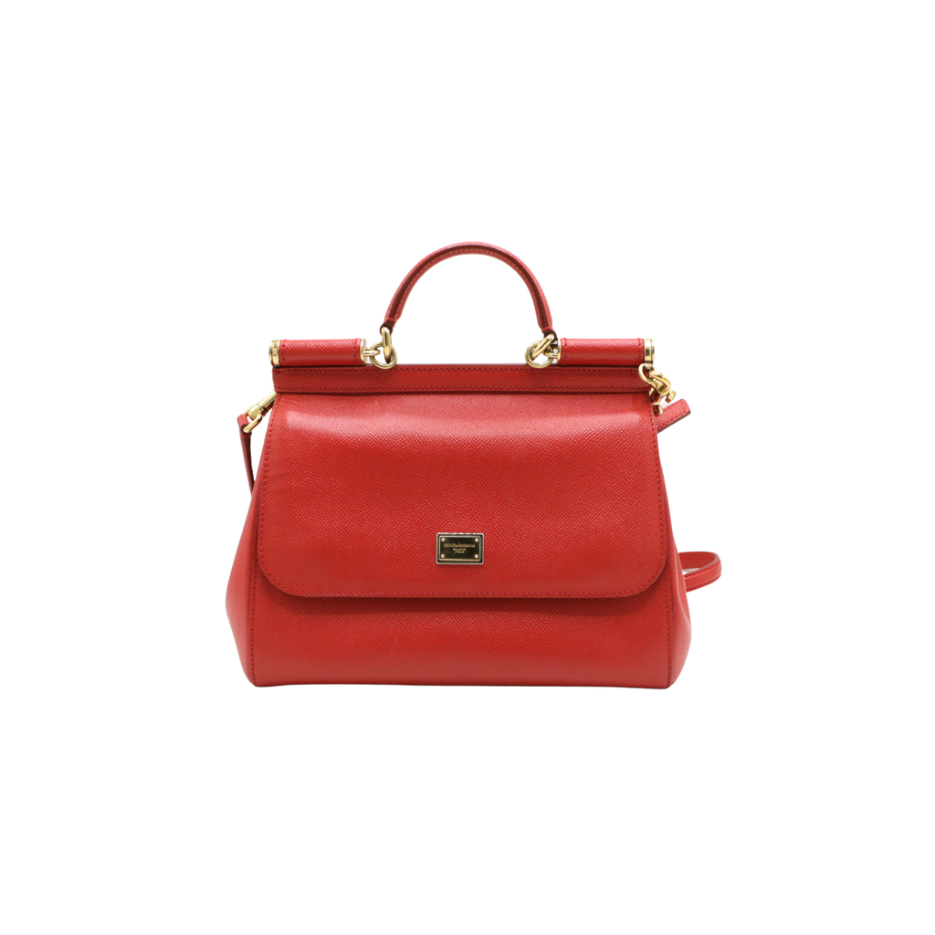 [Dolce-Gabbana-26406] Dolce And Gabbana Sicily Red Medium Bag
