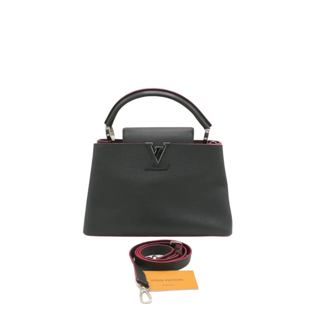 [Louis-Vuitton-26467] Louis Vuitton Taurillon Capucines MM Blue