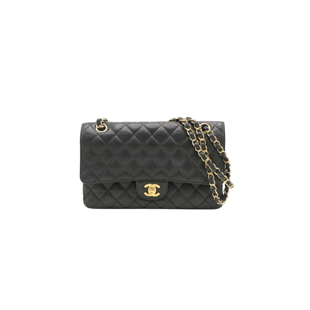 [CHANEL-26484] Chanel Medium Double Flap Caviar Black