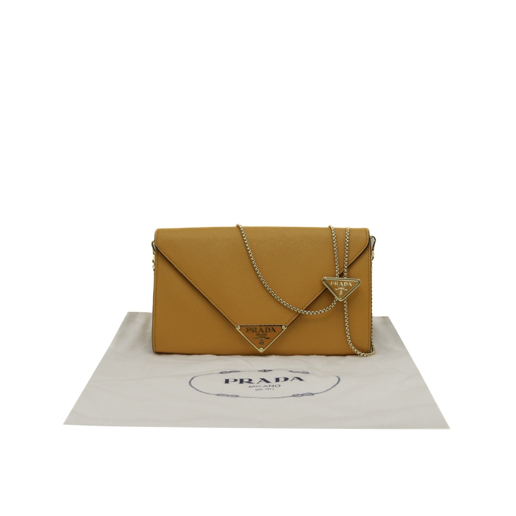 [Prada-26637] Prada Mini Saffiano Leather Crossbody Bag Orange