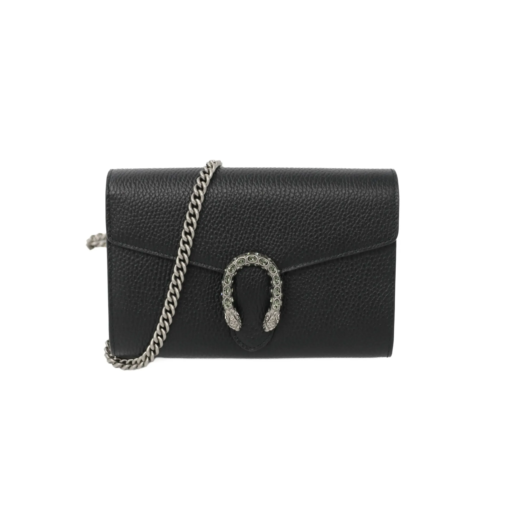 [Gucci-26761] Gucci Dionysus Crystal Studded Wallet on Chain Black