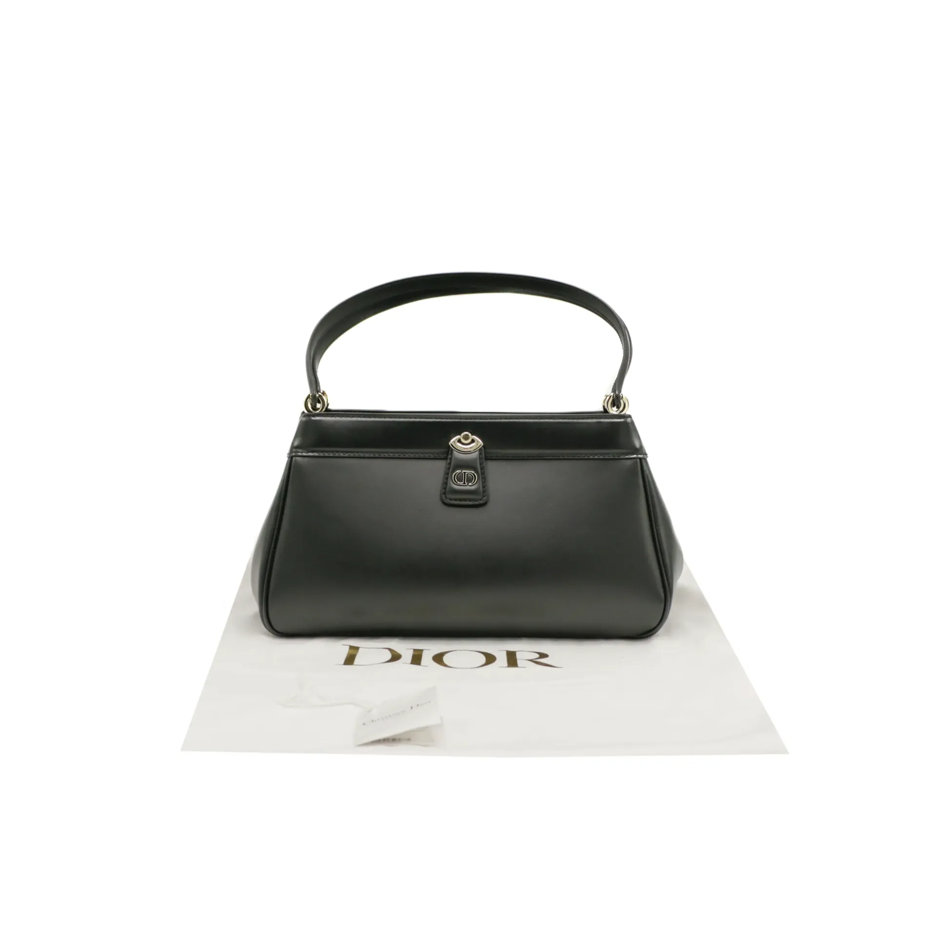 [Christian-Dior-26974] Christian Dior Calfskin Medium Key Shoulder Bag Black