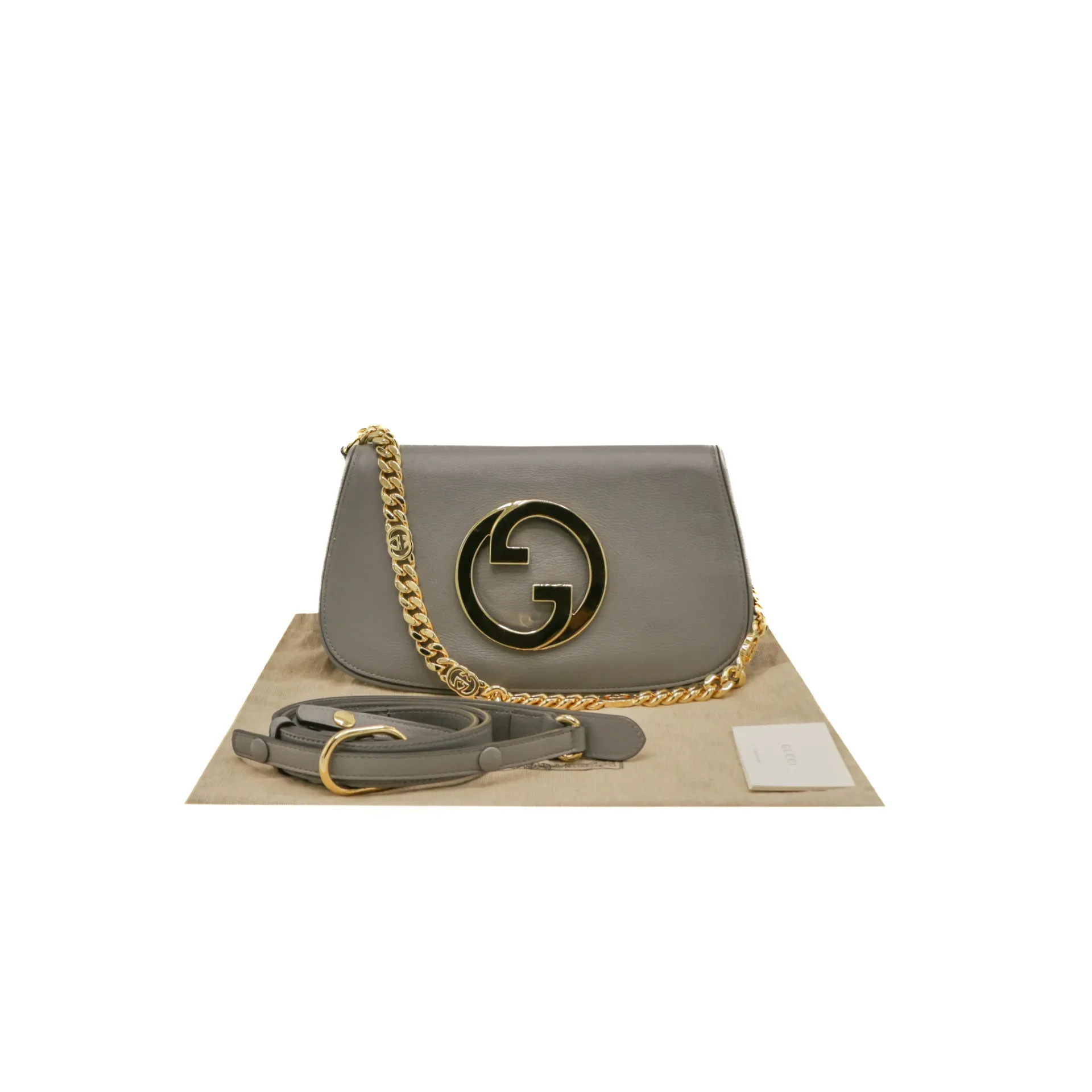 Gucci Blondie Small Grey Calfskin Chain Shoulder Bag 699268