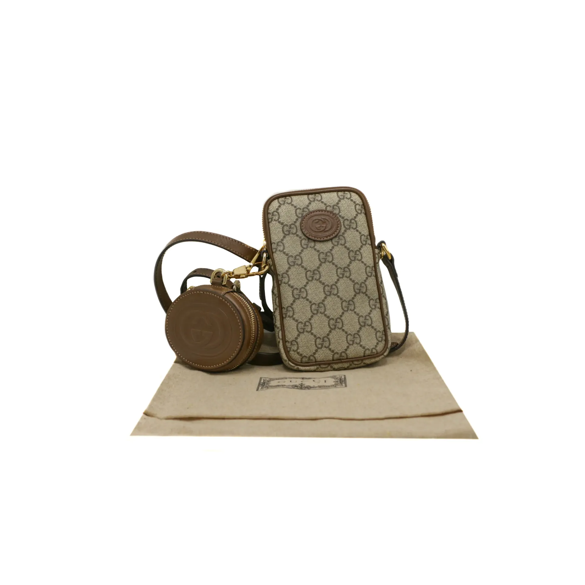 Gucci GG Supreme Shoulder Bag Brown 700959