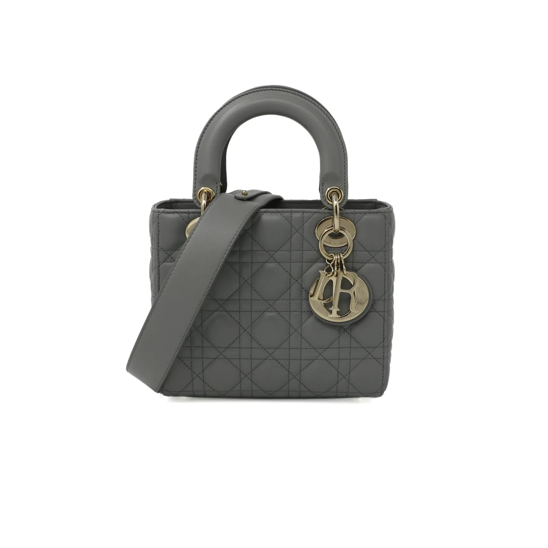 Christian Dior Lady Dior Medium Grey Lambskin Cannage