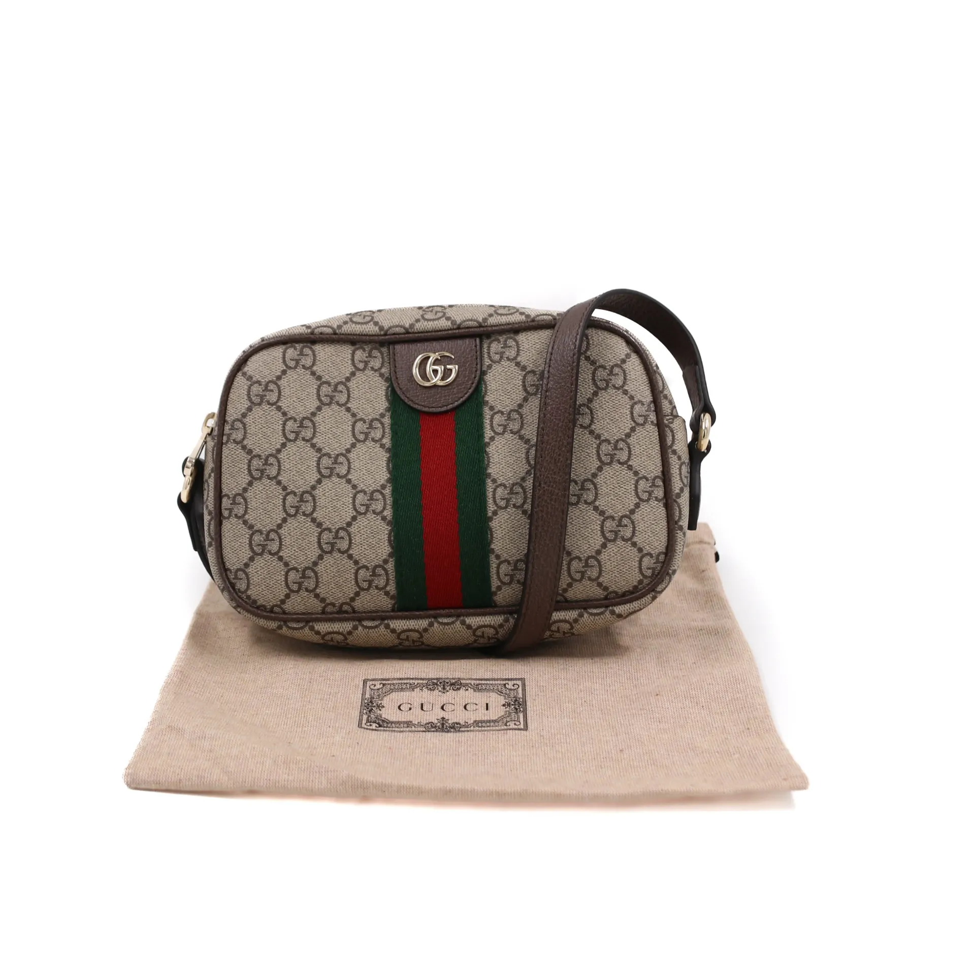 Gucci Ophidia small camera bag in beige and brown GG fabric 838480