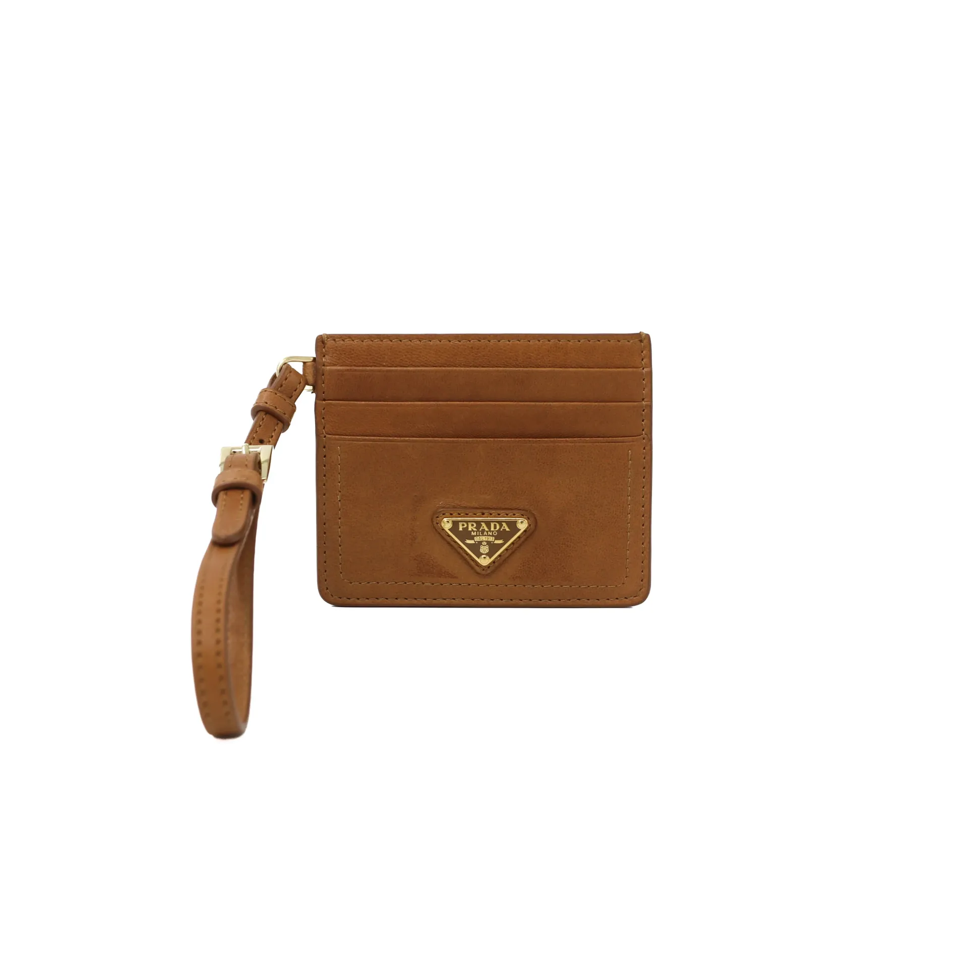 Prada Nappa Leather Card Holder Camel