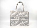 Christian Dior Grey Oblique Embroidery Medium Book Tote
