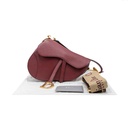 Christian Dior Grained Calfskin Medium Dior Saddle Shoulder Bag Red