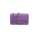 Chanel Patent Quilted Mini Rectangular Flap Purple