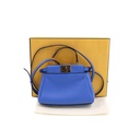 Fendi Blue Leather Micro Peekaboo Top Handle Bag