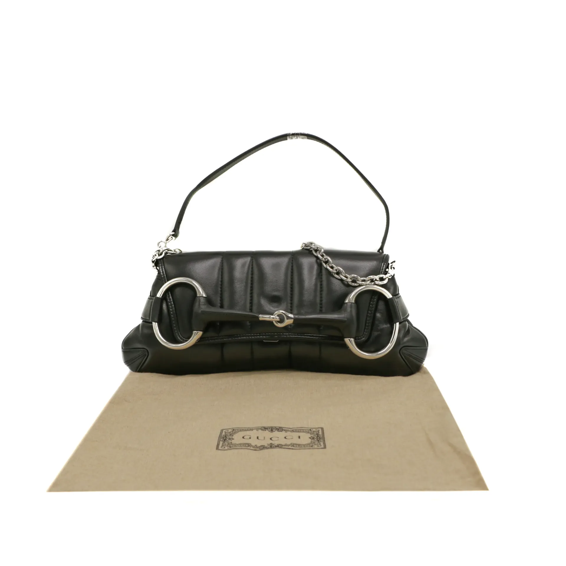 Gucci Horsebit Chain Small Shoulder Bag in Black 764255