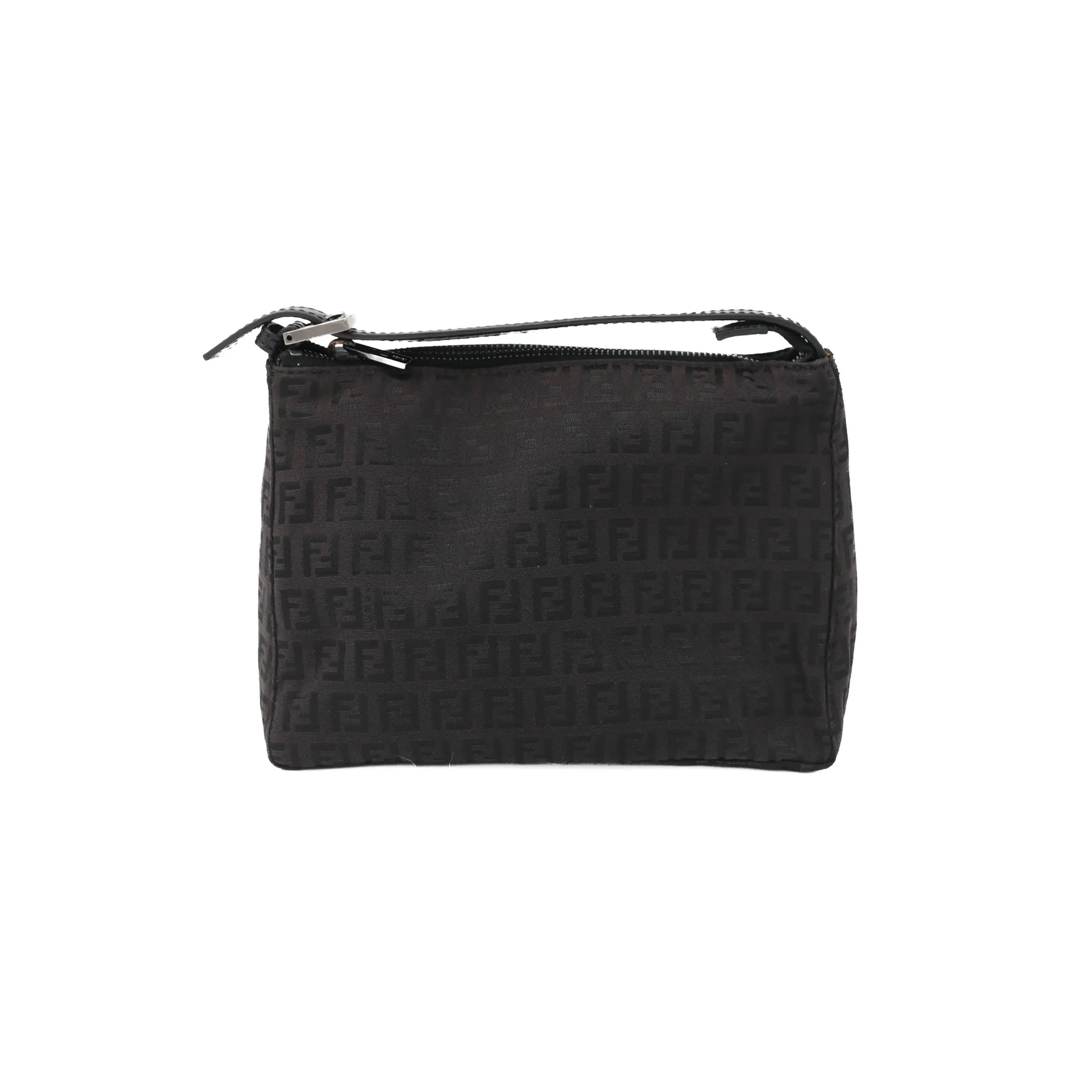 Fendi Zucchino FF Monogram Pochette Shoulder Bag Black