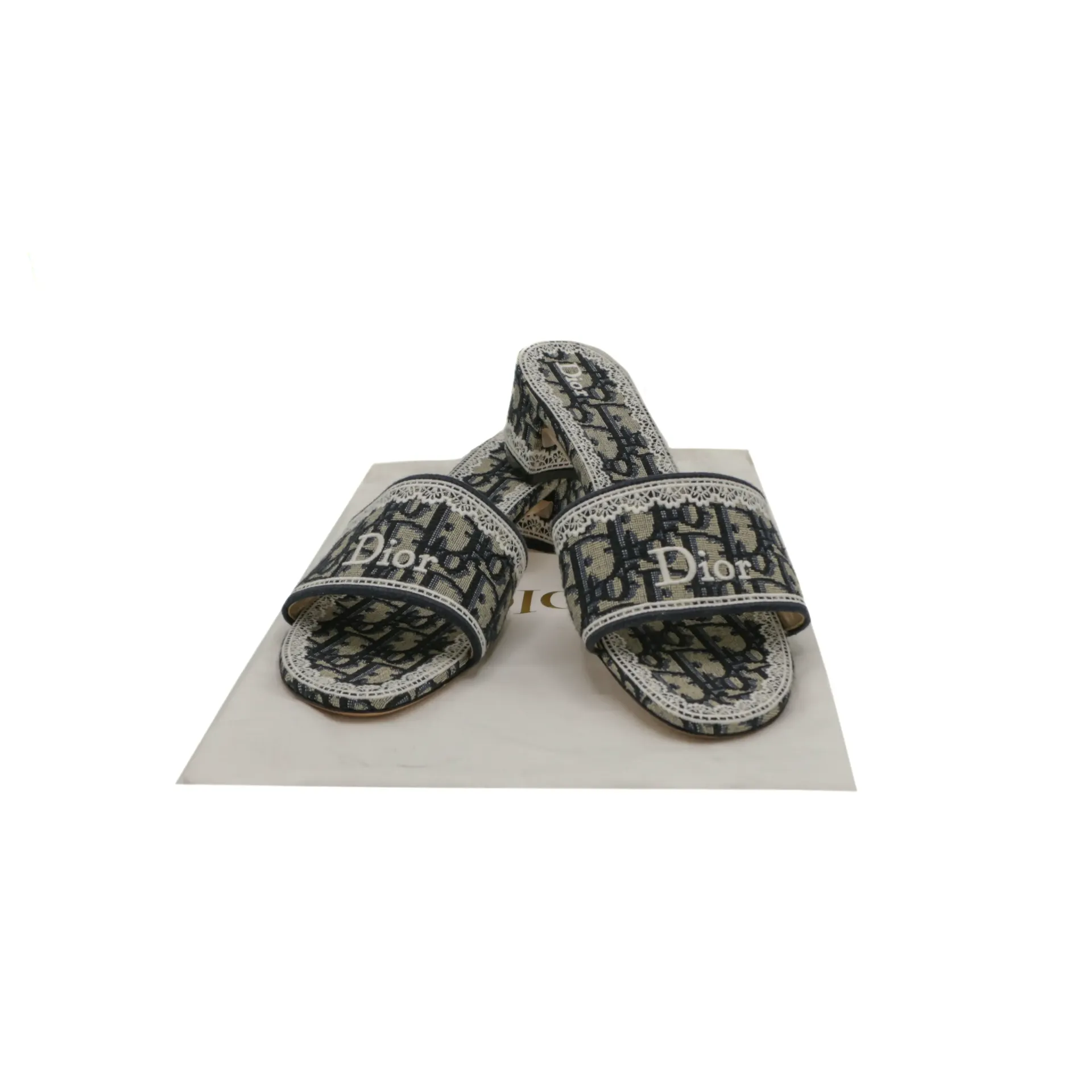 Christian Dior Dentelle Heeled Slide Size 38