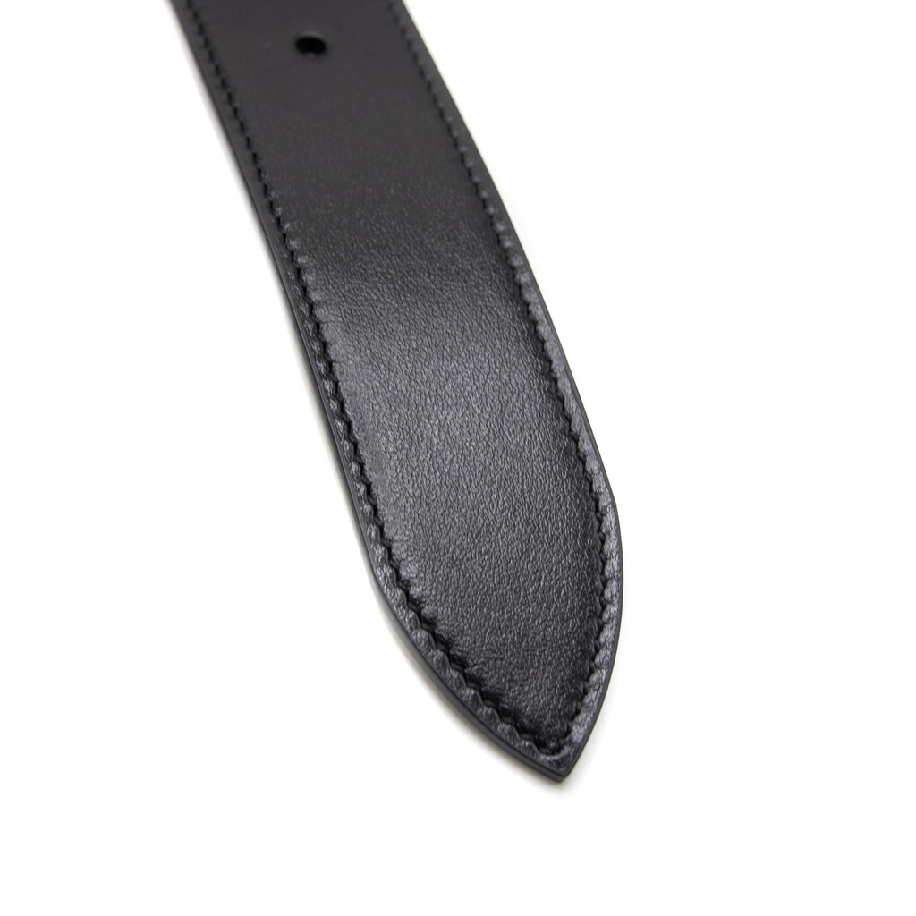 Leather Slim Black Belt with Double G Buckle 100 40 414516