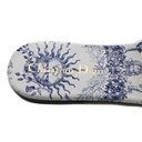 Christian Dior Dway Slide Blue Toile de Jouy Embroidered Cotton Size 38