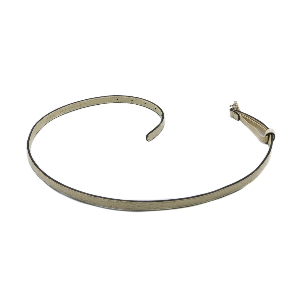 Gucci White Leather Thin Belt 703327