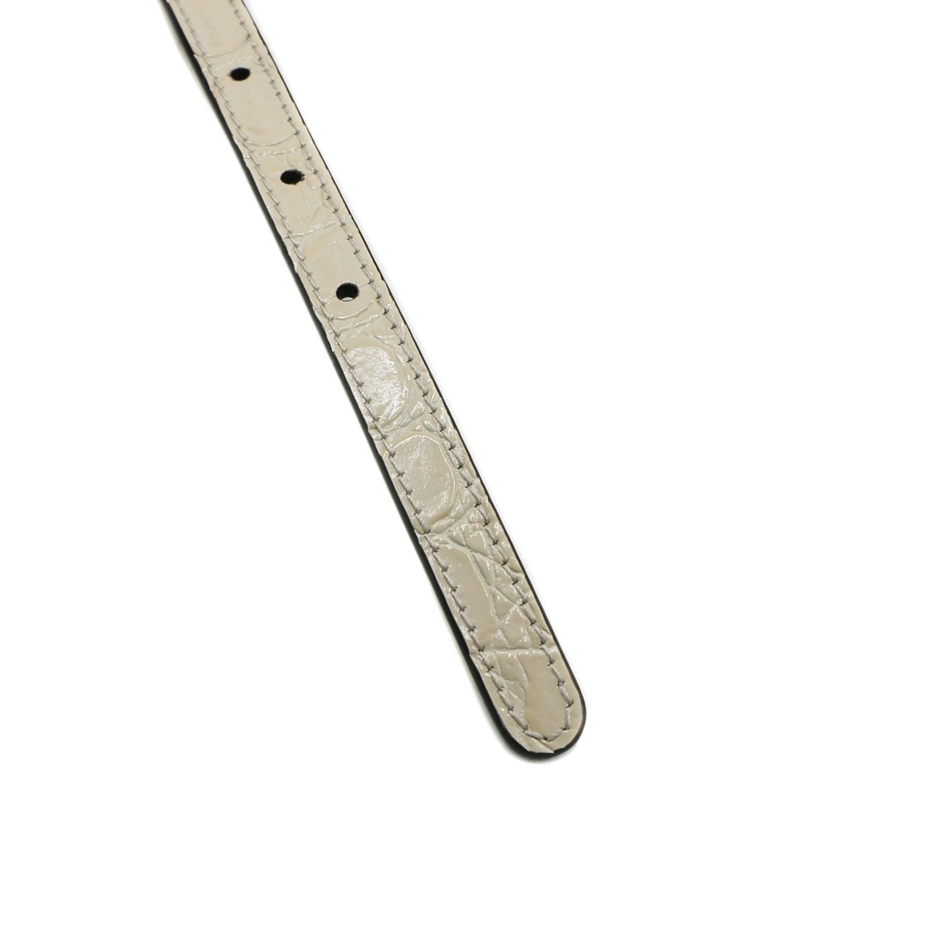 Gucci White Leather Thin Belt 703327