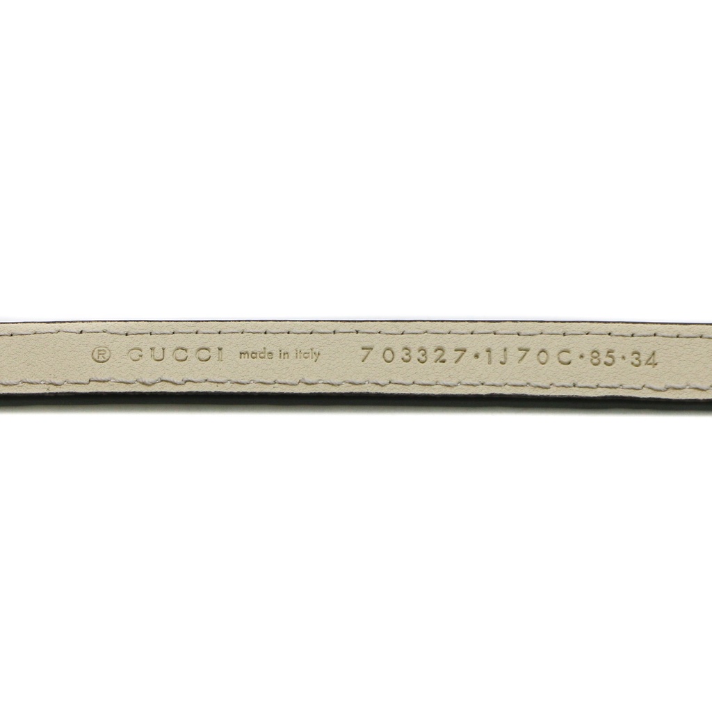 Gucci White Leather Thin Belt 703327
