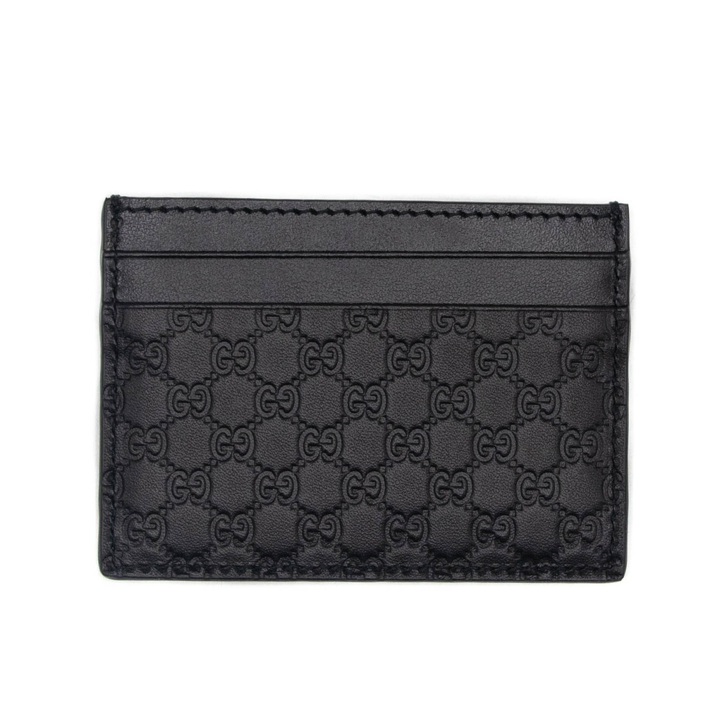 Gucci Microguccissima Black Leather Card Case Wallet 262837