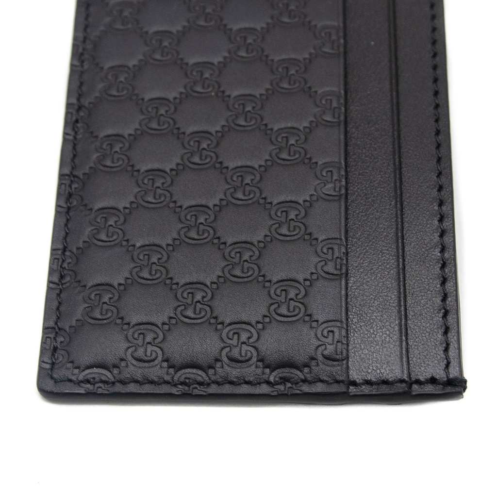 Gucci Microguccissima Black Leather Card Case Wallet 262837