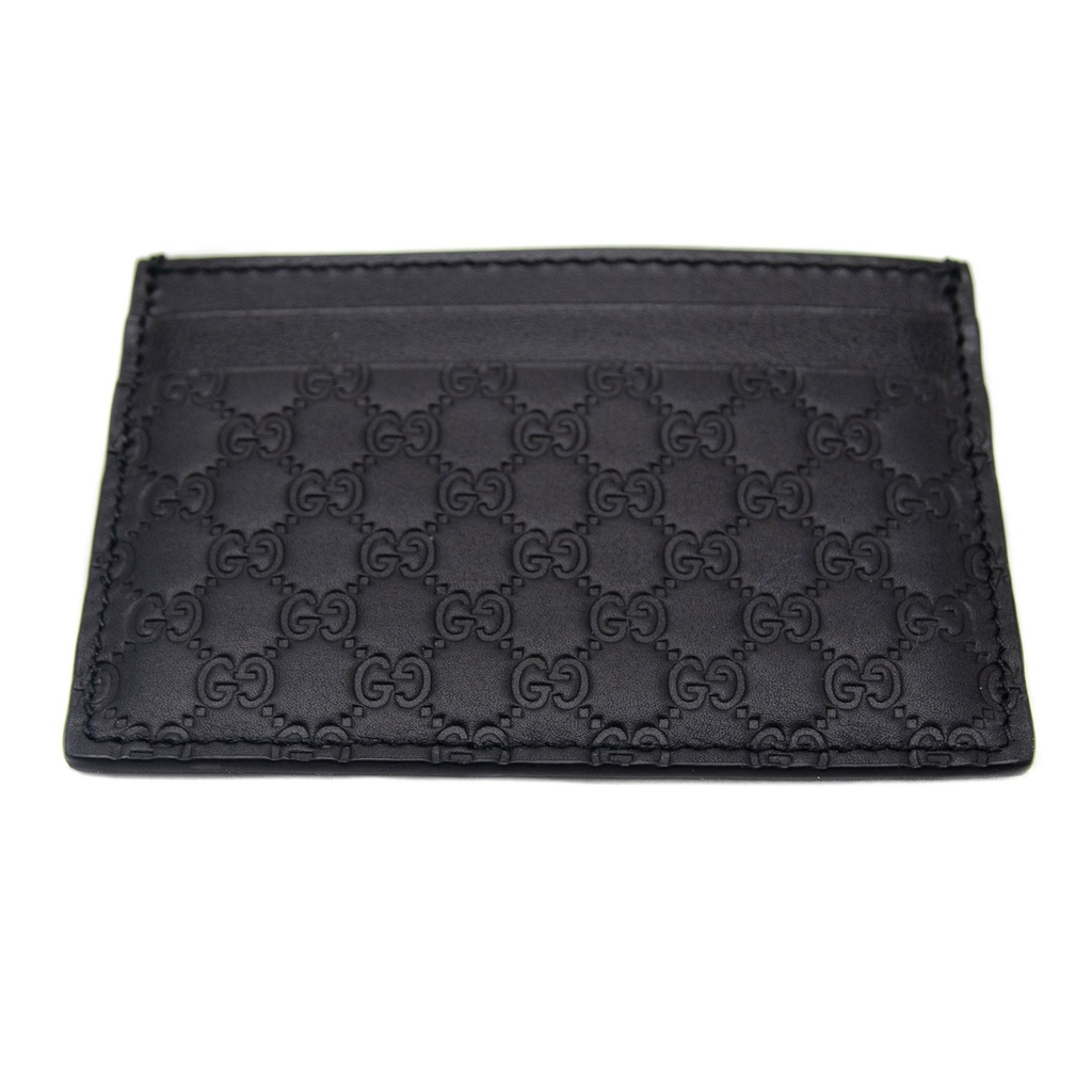 Gucci Microguccissima Black Leather Card Case Wallet 262837