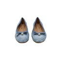 Christian Dior Ballet Flat Blue Quilted Cannage Calfskin Size 34 1/2
