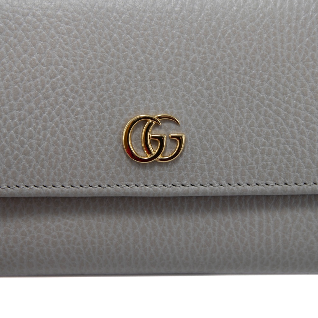 GG Marmont Leather Continental Wallet Grey 456116