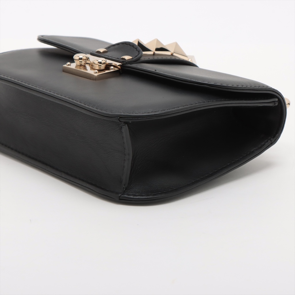 Valentino Rockstud Leather Chain Shoulder Bag Black