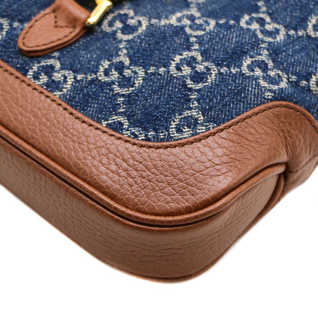 Gucci Blue Denim Mini Jackie 1961 Shoulder Bag