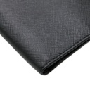 Prada Unisex Plain Leather Folding Wallet Black Wallet