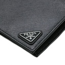 Prada Unisex Plain Leather Folding Wallet Black Wallet