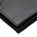 Prada Unisex Plain Leather Folding Wallet Black Wallet