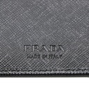Prada Unisex Plain Leather Folding Wallet Black Wallet