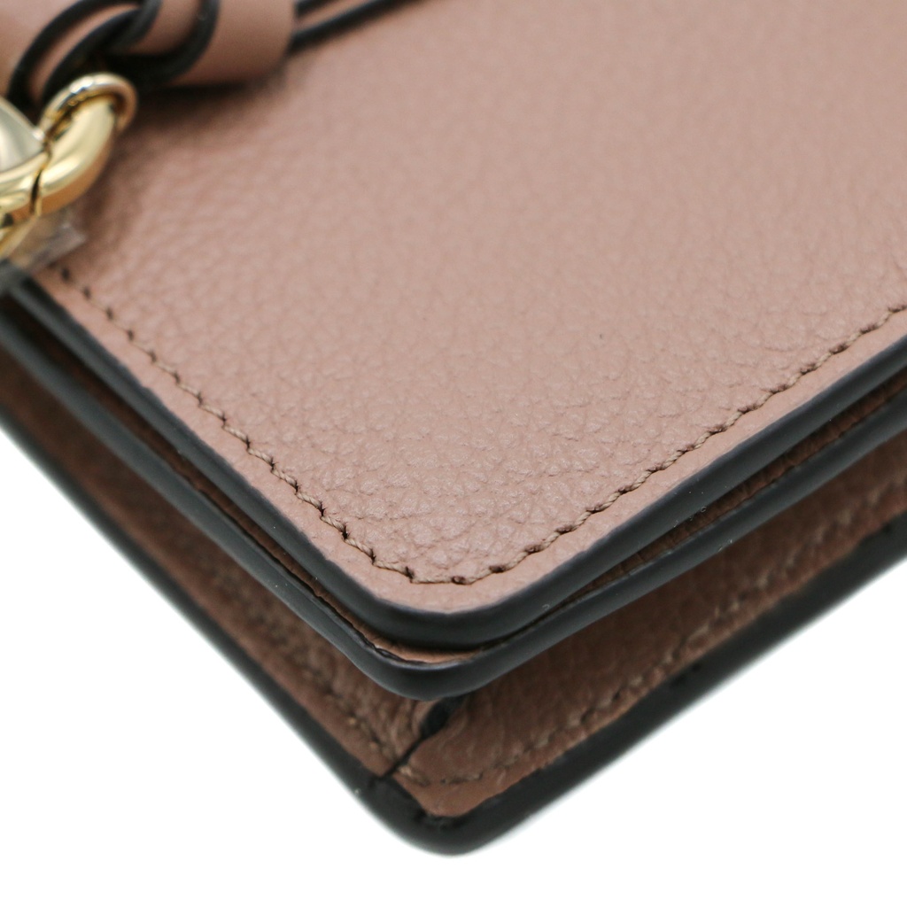Chloe-11411 Alphabet Mini Tri Fold Dusty Pink Wallet
