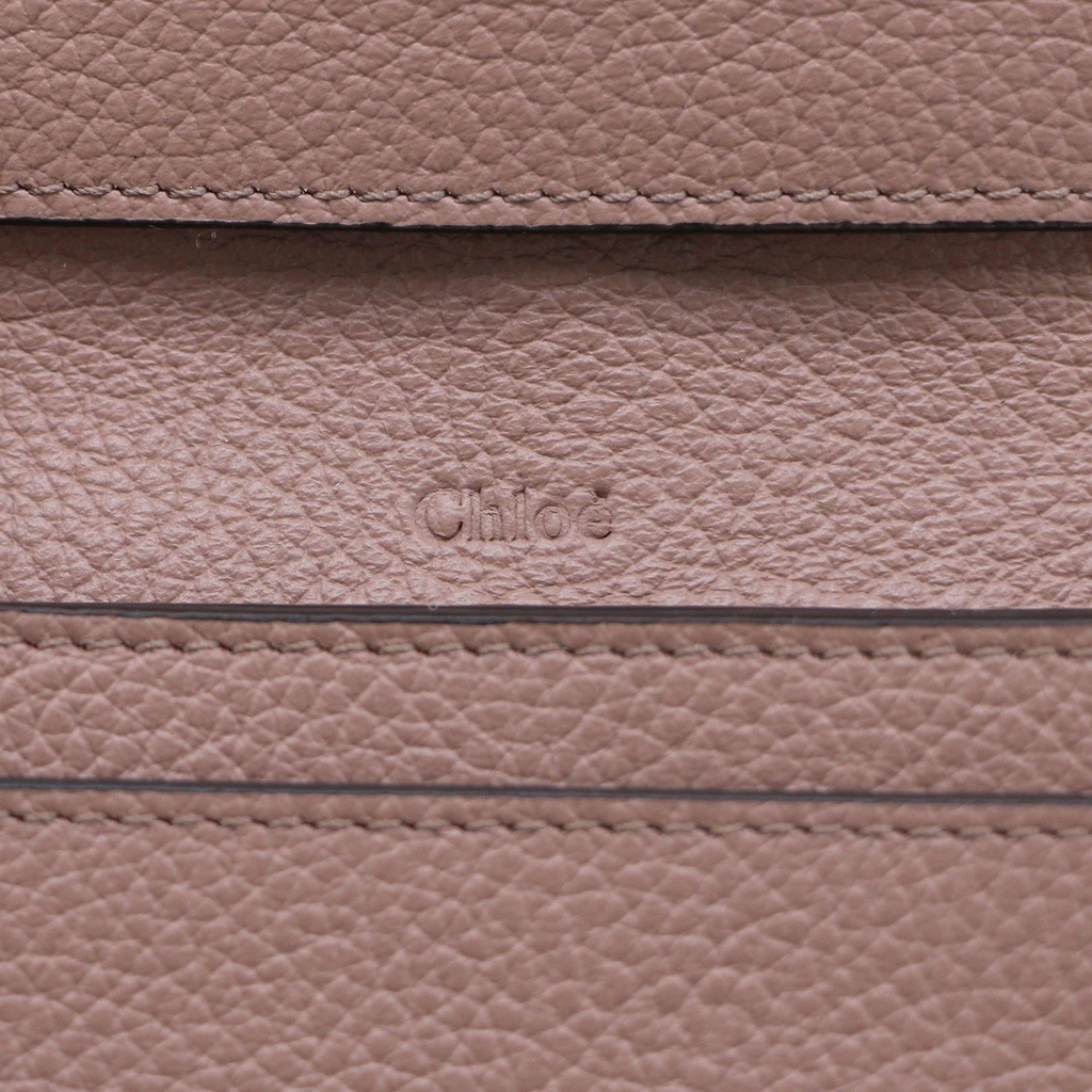 Chloe-11411 Alphabet Mini Tri Fold Dusty Pink Wallet