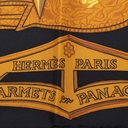 Hermès Carré 90 Armets en Panache Helmet With Feathers Scarf Silk Black