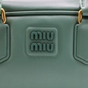 Miu Miu Leather Barrel Handbag Green