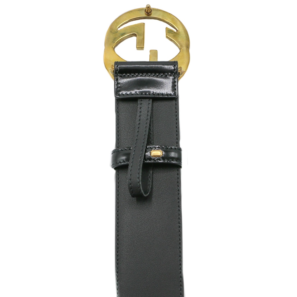 Gucci Interlocking G Buckle Wide Belt 763389 Size 85 34