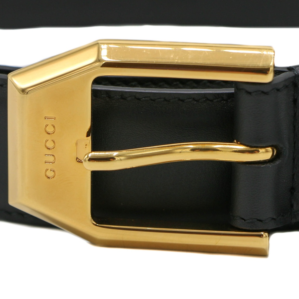 Gucci Square Buckle Black Leather 625473 Size 95 38