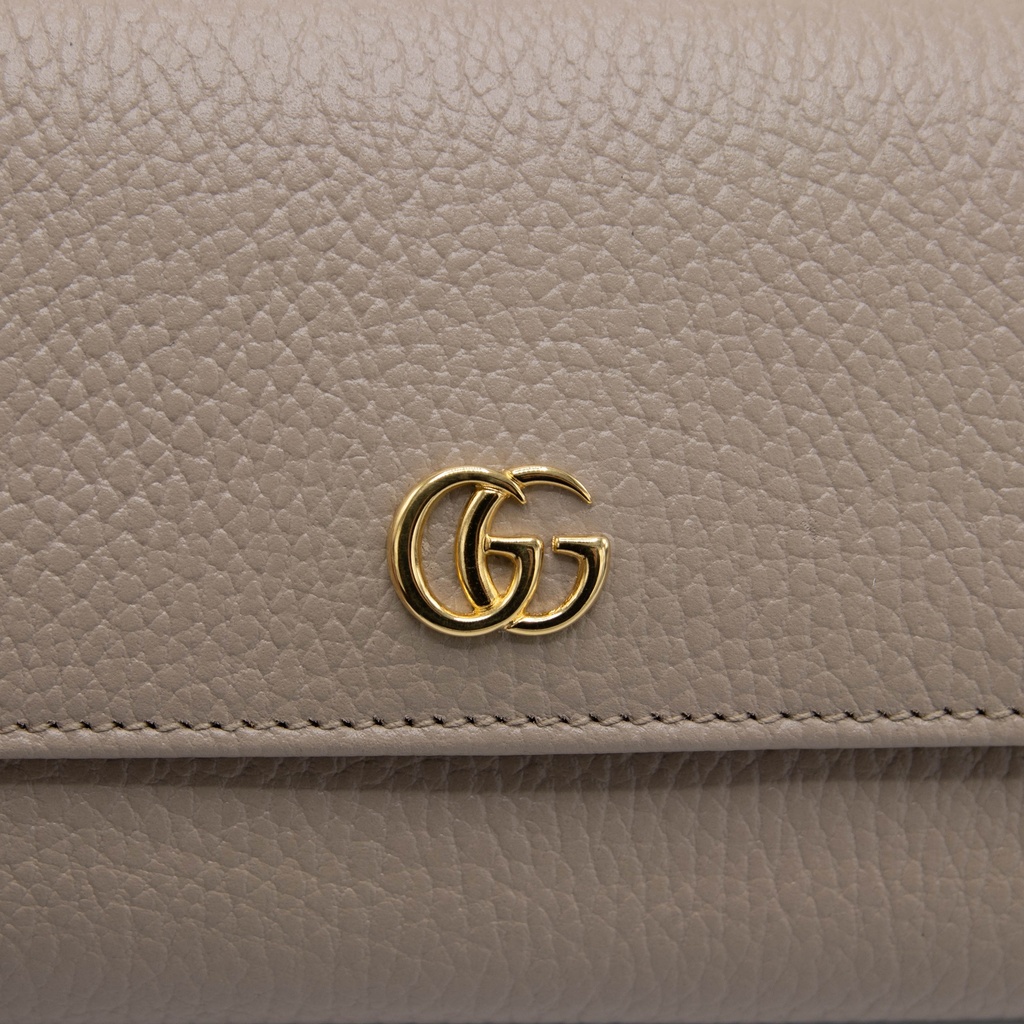 Gucci GG Marmont Leather Continental Wallet Beige and Yellow 456116