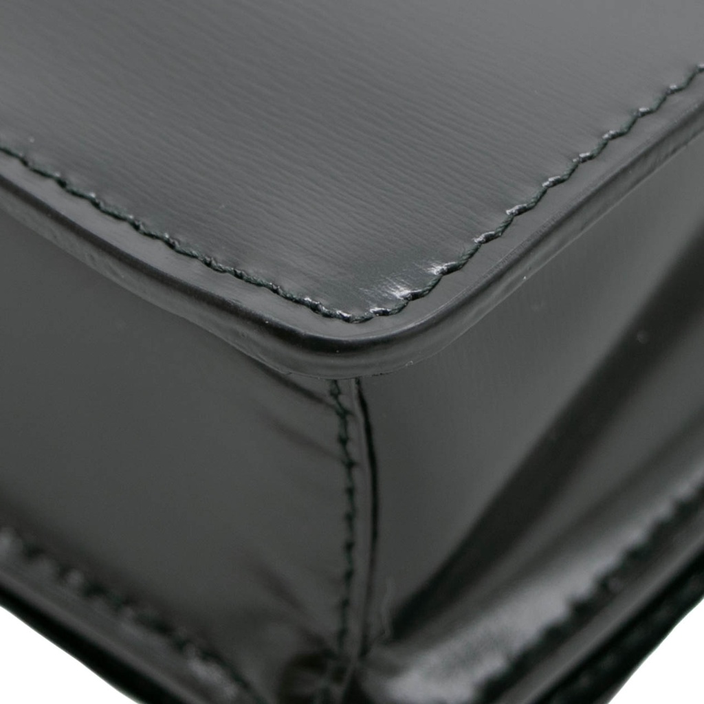 Prada Vitello Pattina Black Leather Small Gold Chain
