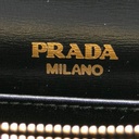 Prada Vitello Pattina Black Leather Small Gold Chain