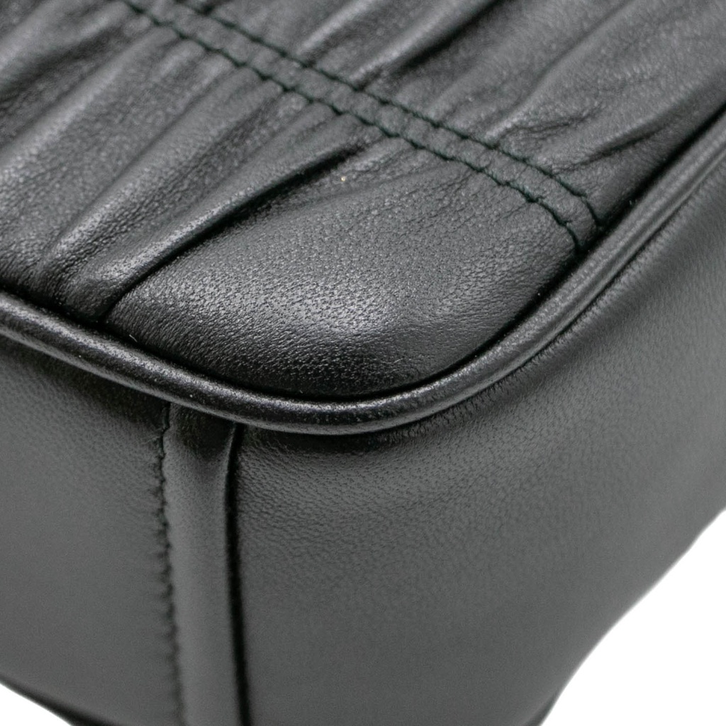 Prada Nappa Gaufre Chain Flap Black Handbag