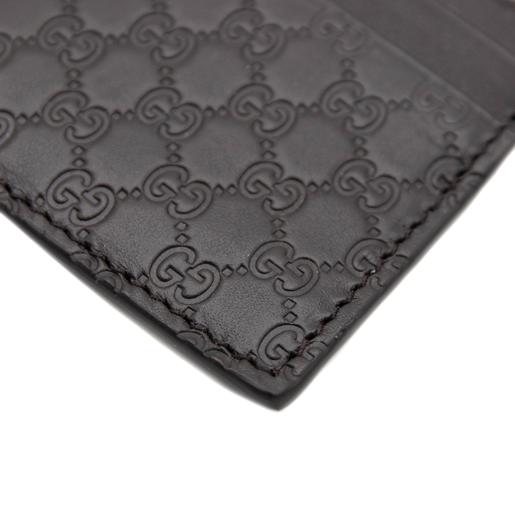 Gucci Microguccissima Brown Leather Card Case Wallet 262837
