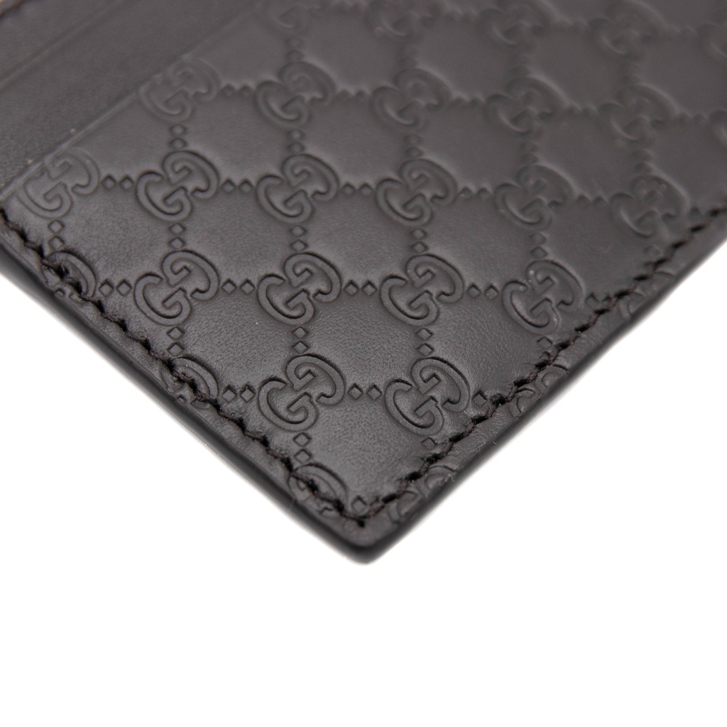Gucci Microguccissima Brown Leather Card Case Wallet 262837