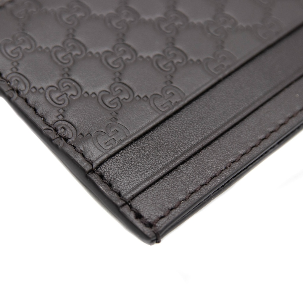 Gucci Microguccissima Brown Leather Card Case Wallet 262837